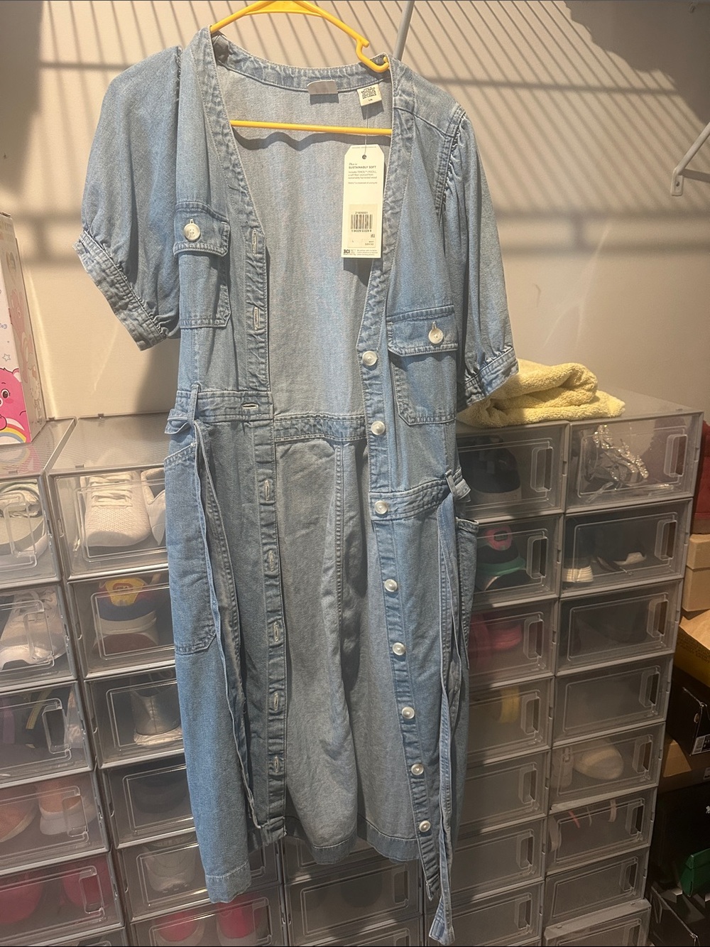 Levi's Light Blue Denim Button-Front Dress
